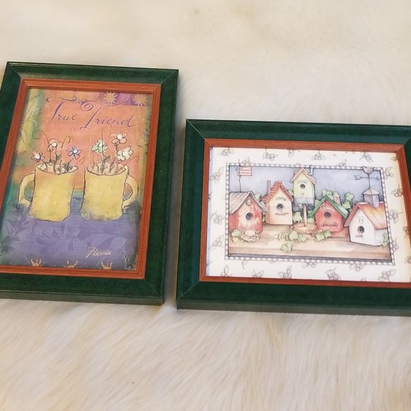 Two Wood Framed Glass Front Heartfelt Pictures - Picture 1 of 4